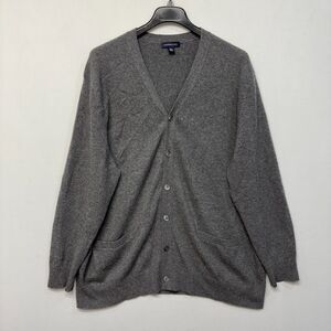 Lands' End Men 100% Cashmere Cardigan Sweater Size XXL 2XL Gray C036 -26